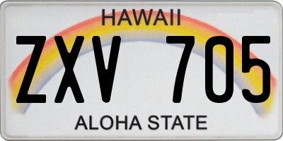 HI license plate ZXV705