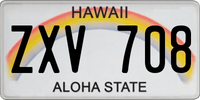 HI license plate ZXV708