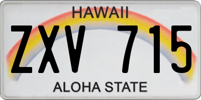 HI license plate ZXV715