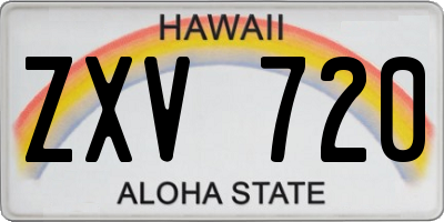 HI license plate ZXV720