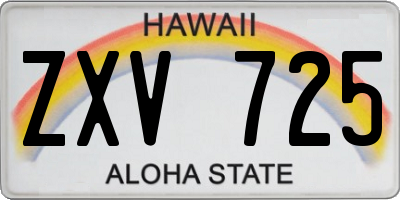 HI license plate ZXV725