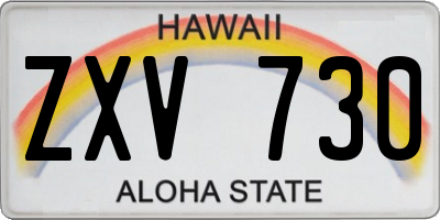 HI license plate ZXV730