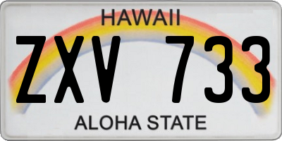 HI license plate ZXV733