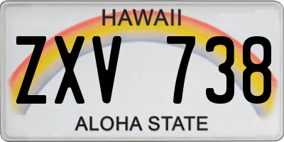HI license plate ZXV738
