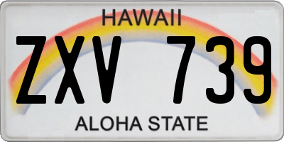 HI license plate ZXV739