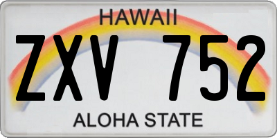 HI license plate ZXV752