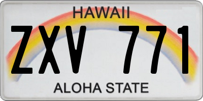 HI license plate ZXV771