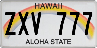 HI license plate ZXV777
