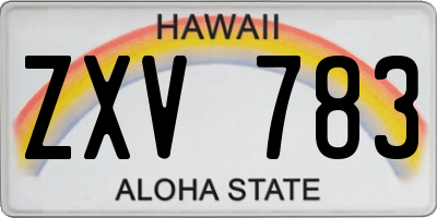 HI license plate ZXV783