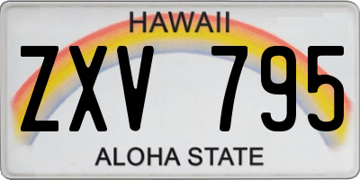 HI license plate ZXV795