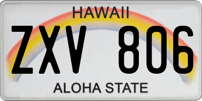 HI license plate ZXV806