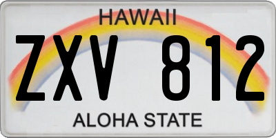 HI license plate ZXV812