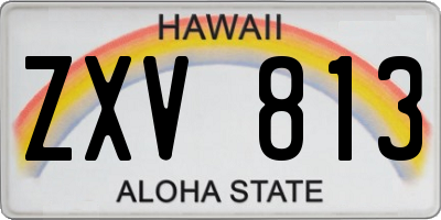 HI license plate ZXV813