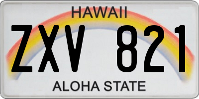 HI license plate ZXV821