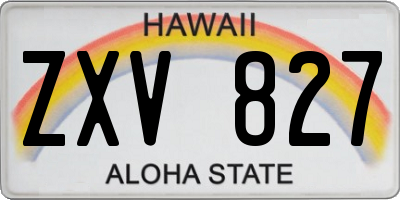 HI license plate ZXV827