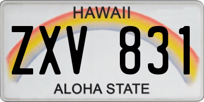 HI license plate ZXV831