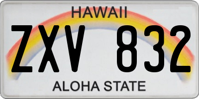 HI license plate ZXV832