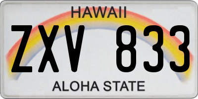 HI license plate ZXV833