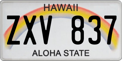 HI license plate ZXV837