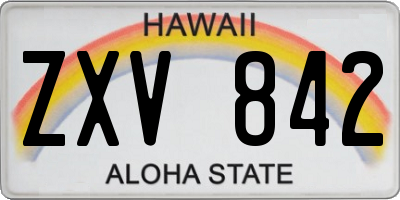 HI license plate ZXV842