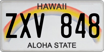 HI license plate ZXV848