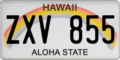 HI license plate ZXV855