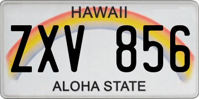 HI license plate ZXV856