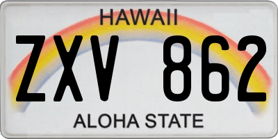 HI license plate ZXV862