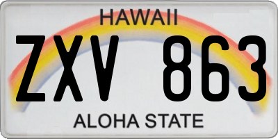 HI license plate ZXV863