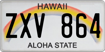HI license plate ZXV864