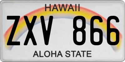HI license plate ZXV866