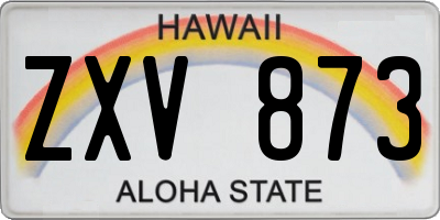 HI license plate ZXV873