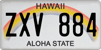 HI license plate ZXV884