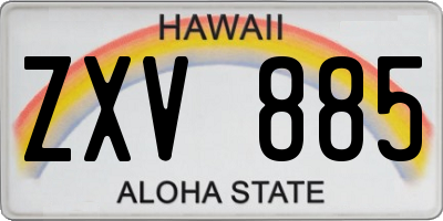 HI license plate ZXV885