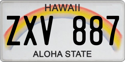 HI license plate ZXV887