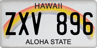 HI license plate ZXV896