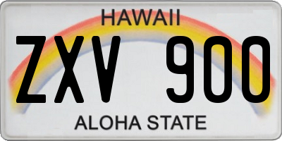 HI license plate ZXV900