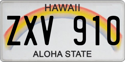 HI license plate ZXV910