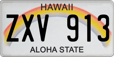 HI license plate ZXV913