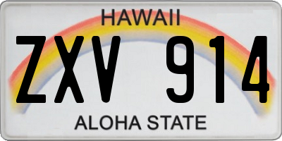 HI license plate ZXV914