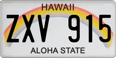 HI license plate ZXV915