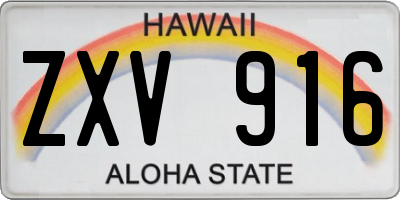 HI license plate ZXV916