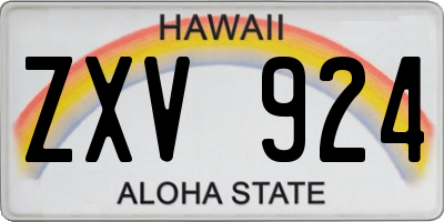 HI license plate ZXV924