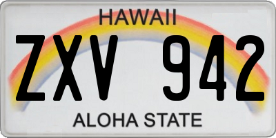 HI license plate ZXV942