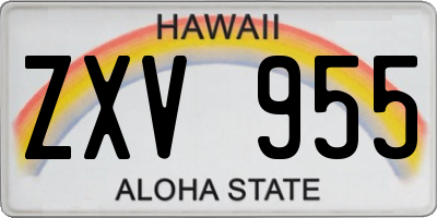 HI license plate ZXV955