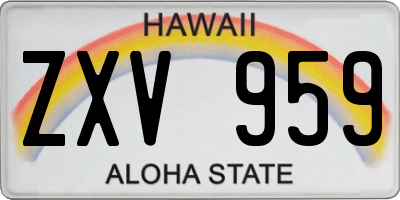 HI license plate ZXV959
