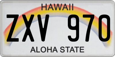 HI license plate ZXV970
