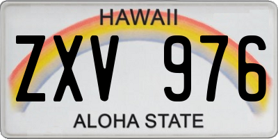 HI license plate ZXV976