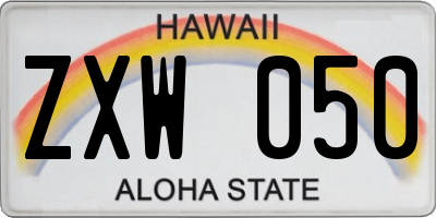 HI license plate ZXW050