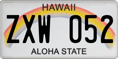 HI license plate ZXW052